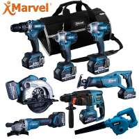 MARVEL Power Tools 20V 4.0Ah Fast Charger Lithium-lon Battery Brushless Cordless combo kit