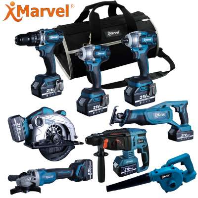 MARVEL 2 in one 20V 3.0Ah 4.0Ah Batteries power tools Cordless Impact Drill Tools Set  Combo kits